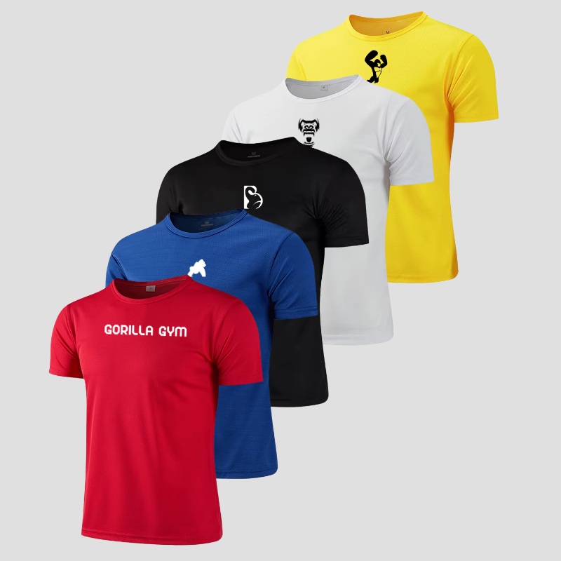 Set mit 5 gemischten Gorilla-Trainings-T-Shirts