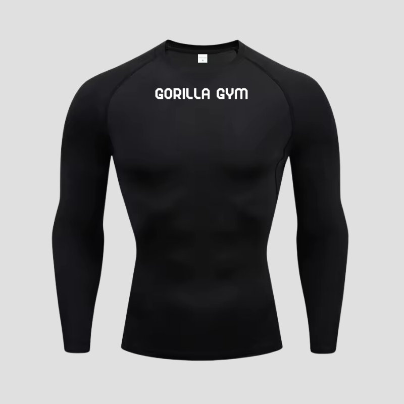 Set of 5 Black Gorilla Long-Sleeve Compression Shirts