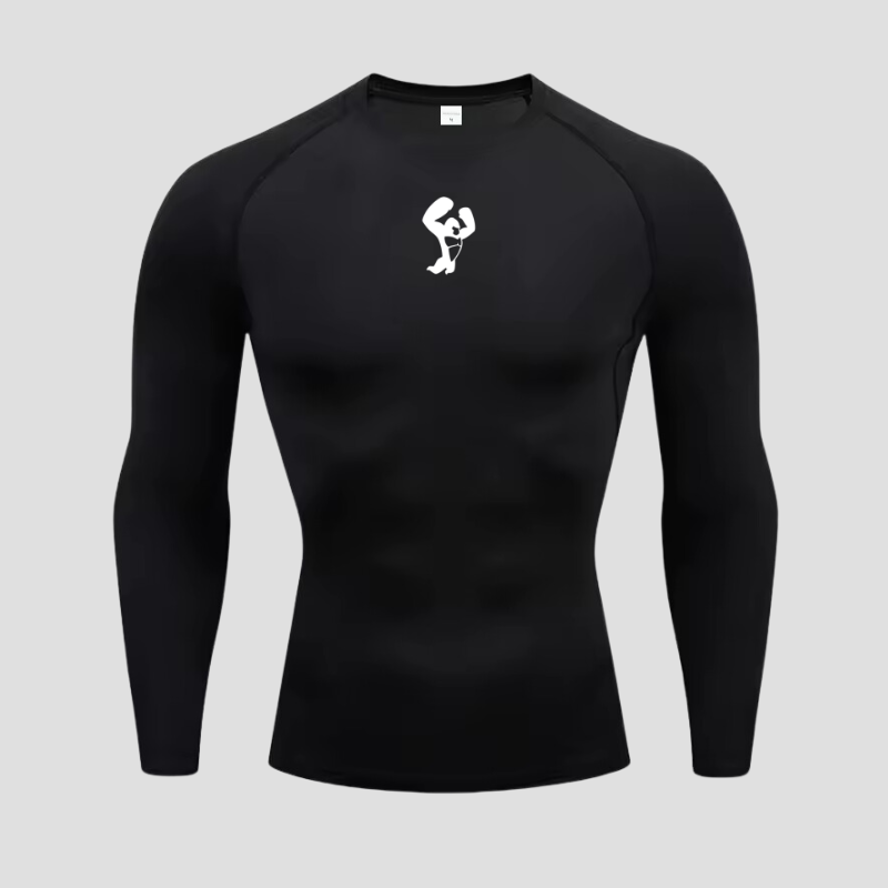 Set of 5 Black Gorilla Long-Sleeve Compression Shirts