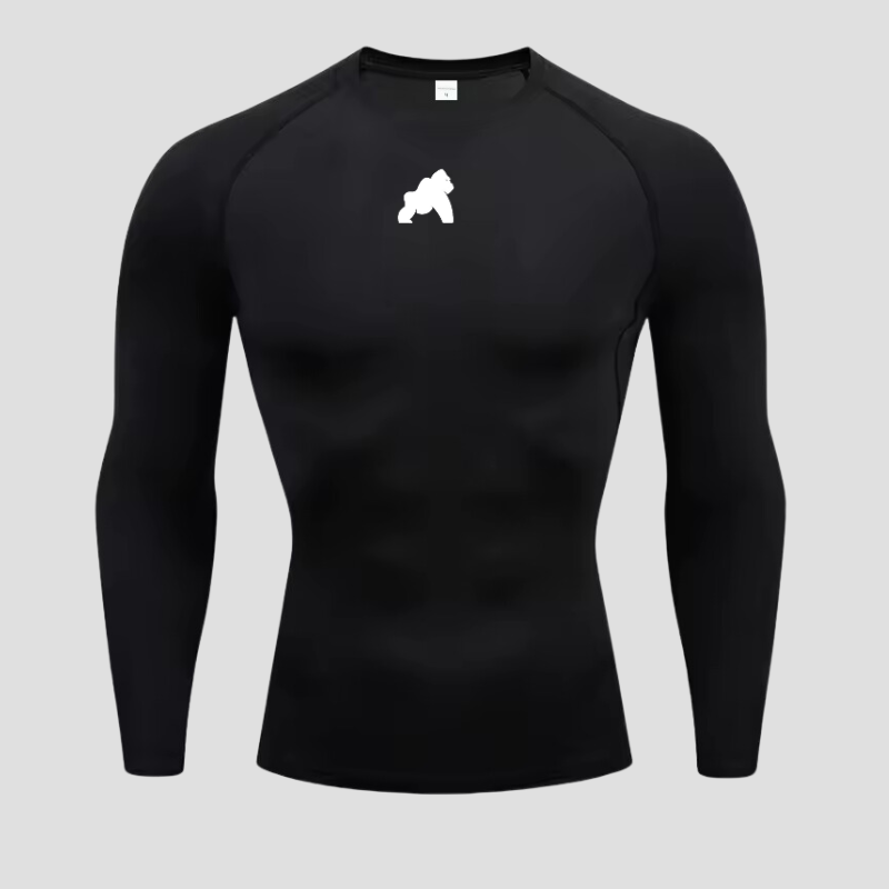 Set of 5 Black Gorilla Long-Sleeve Compression Shirts