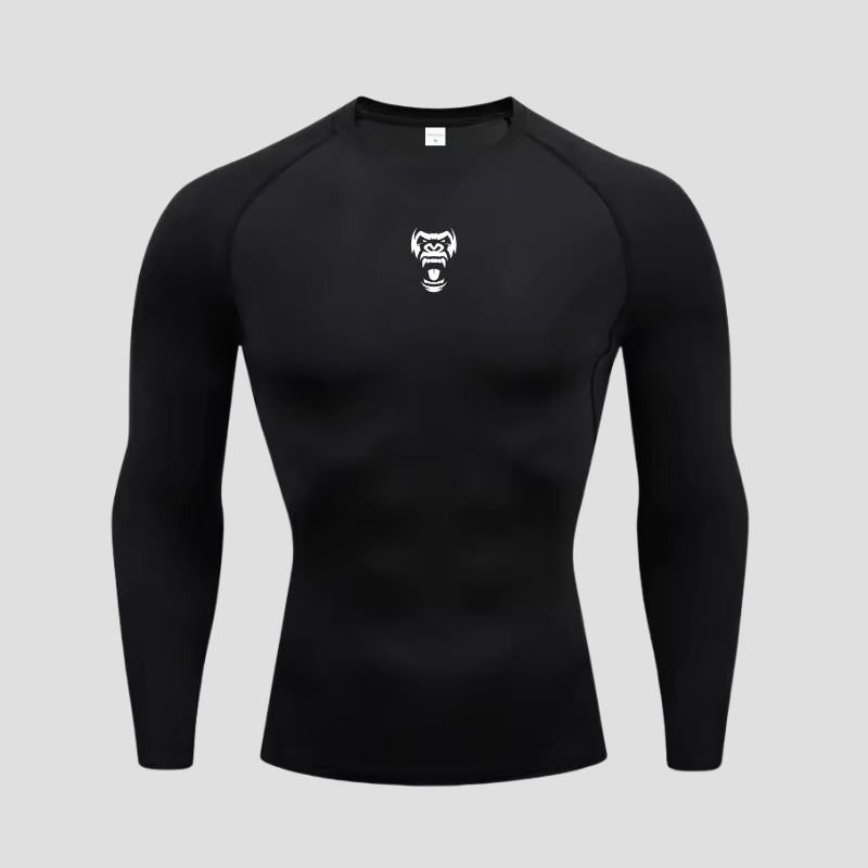 Black Gorilla Long-Sleeve Compression Shirt