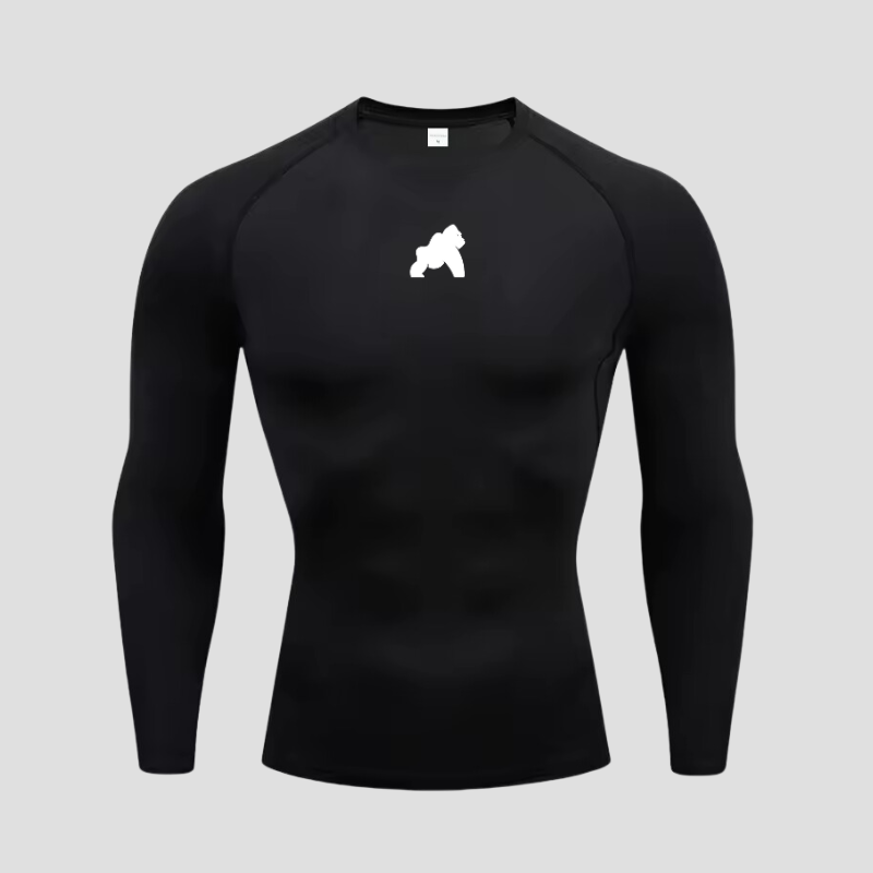 Black Gorilla Long-Sleeve Compression Shirt