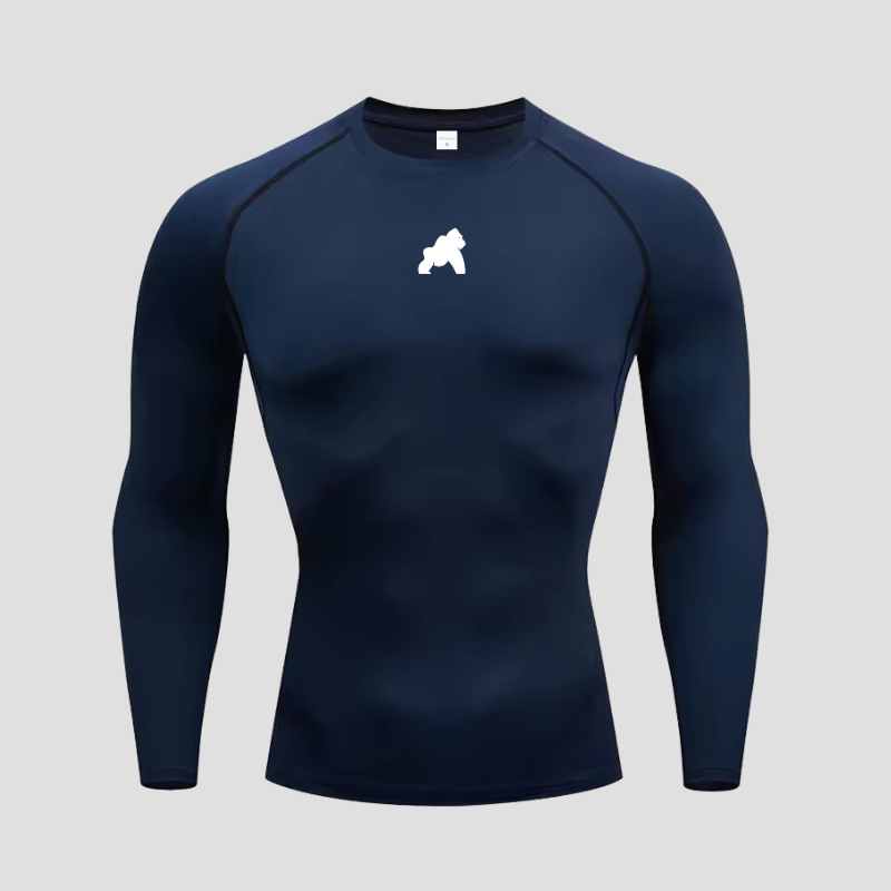 Blue Gorilla Long-Sleeve Compression Shirt