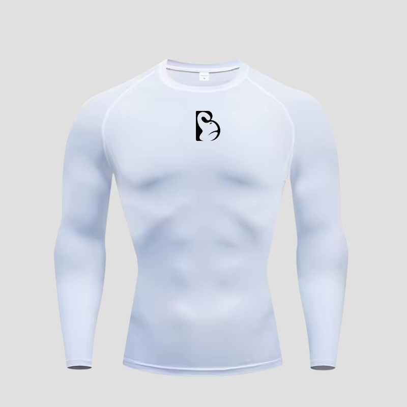 White Gorilla Long-Sleeve Compression Shirt