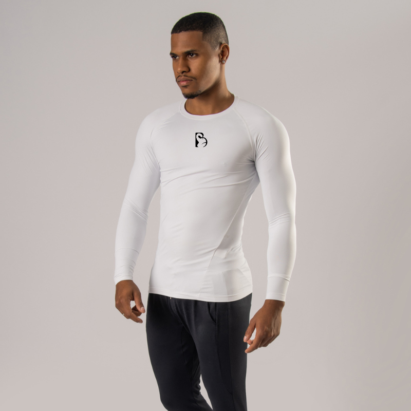 White Gorilla Long-Sleeve Compression Shirt