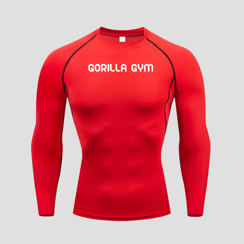 Red Gorilla Long-Sleeve Compression Shirt